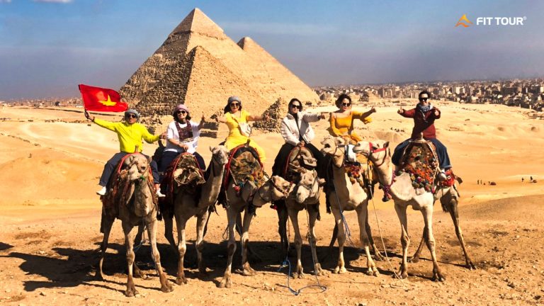 Đoàn khách Fit Tour cưỡi lạc đà ở Cairo