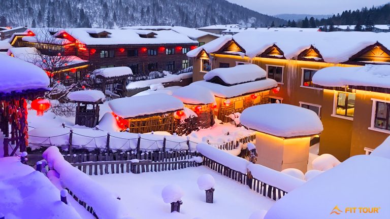 Khung cảnh làng Cáp Nhĩ Tân vào buổi sáng