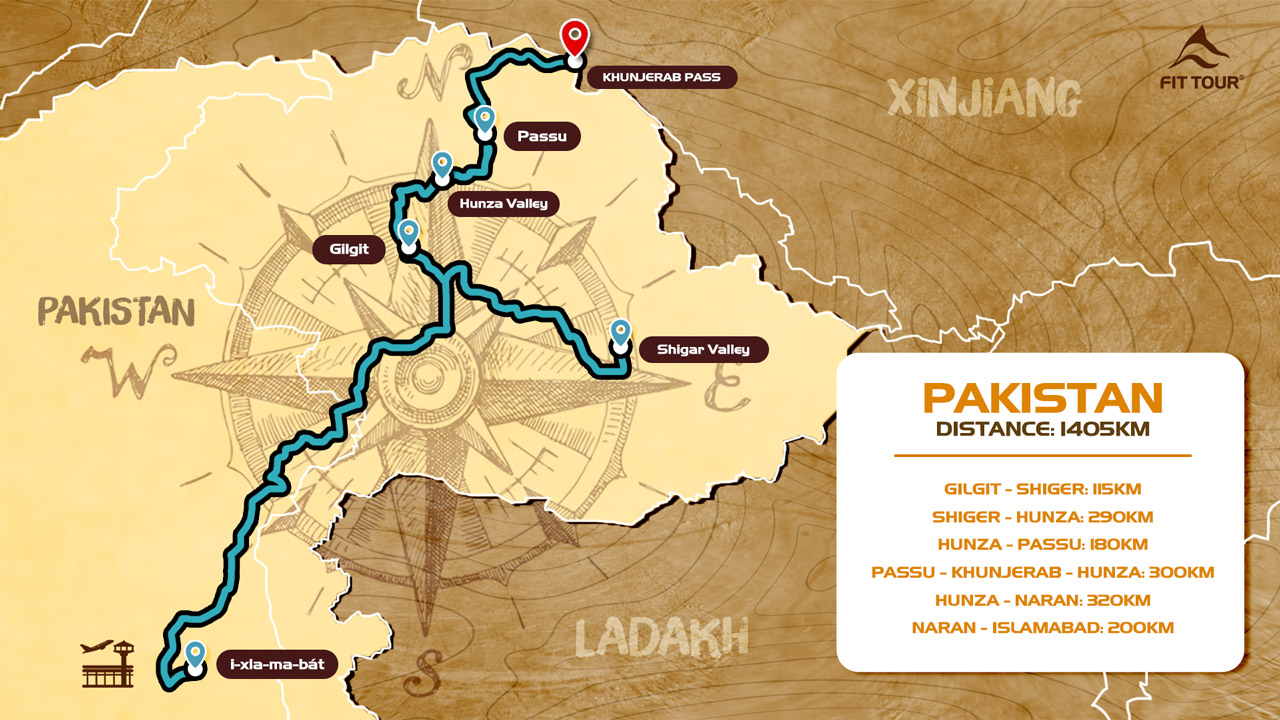 Route Map Motor Adventures Pakistan Tour