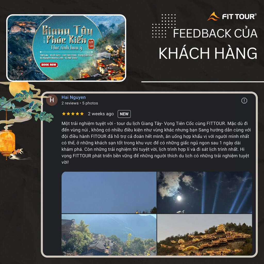 Feedback đánh giá của khách hàng Hai Nguyen trong chuyến đi Giang Tây cùng Fit Tour