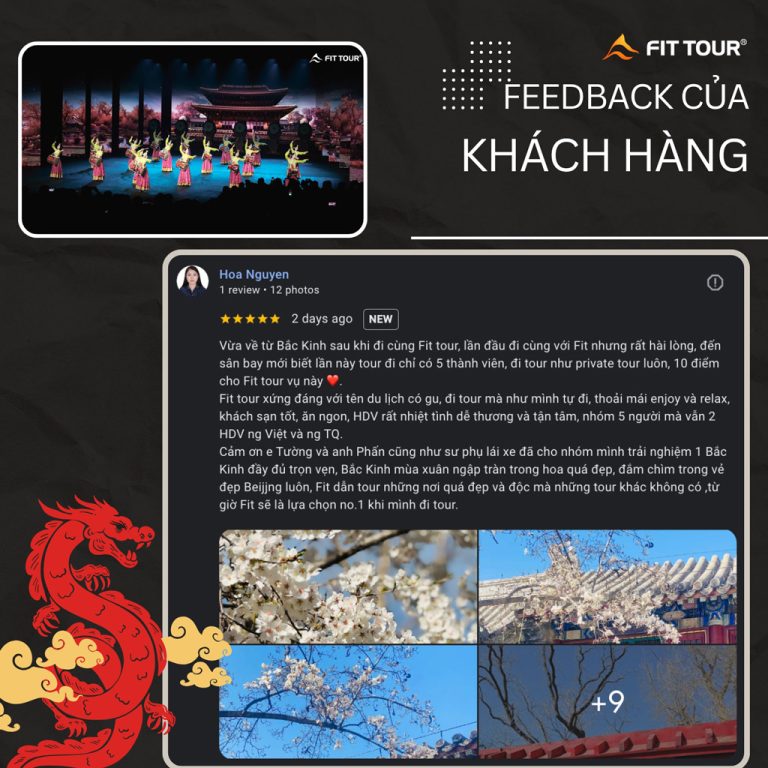 Feedback đánh giá của khách hàng Hoa Nguyen trong chuyến đi Bắc Kinh cùng Fit Tour