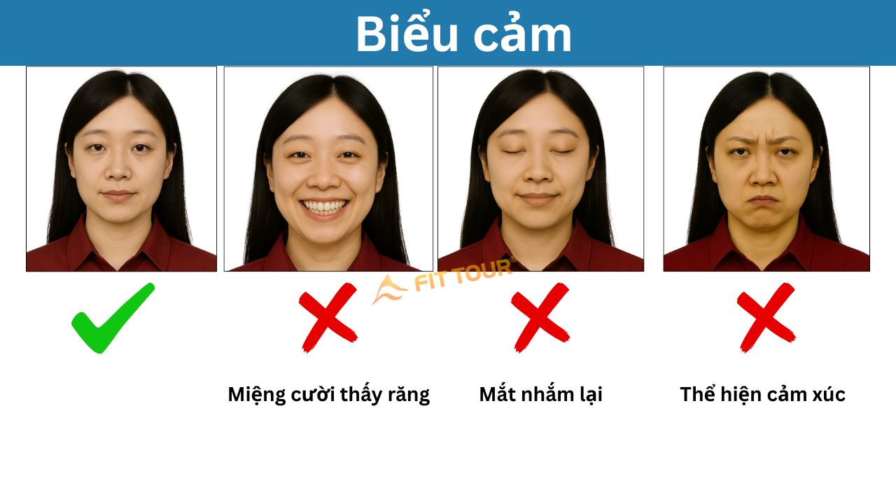 Lưu ý về biểu cảm khi chụp ảnh Visa
