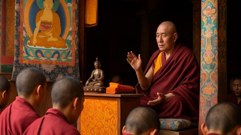Giảng pháp tại tu viện (Minh hoạ)
