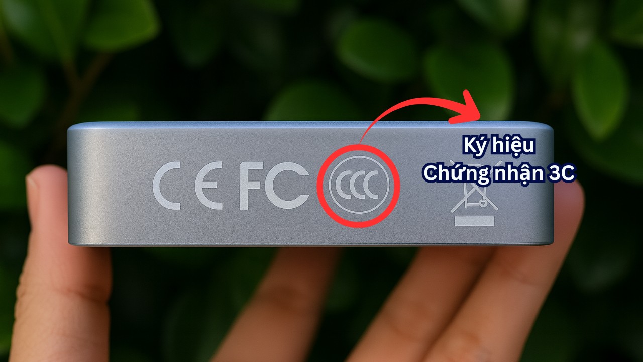 Minh họa chứng nhận CCC trên pin sạc dự phòng