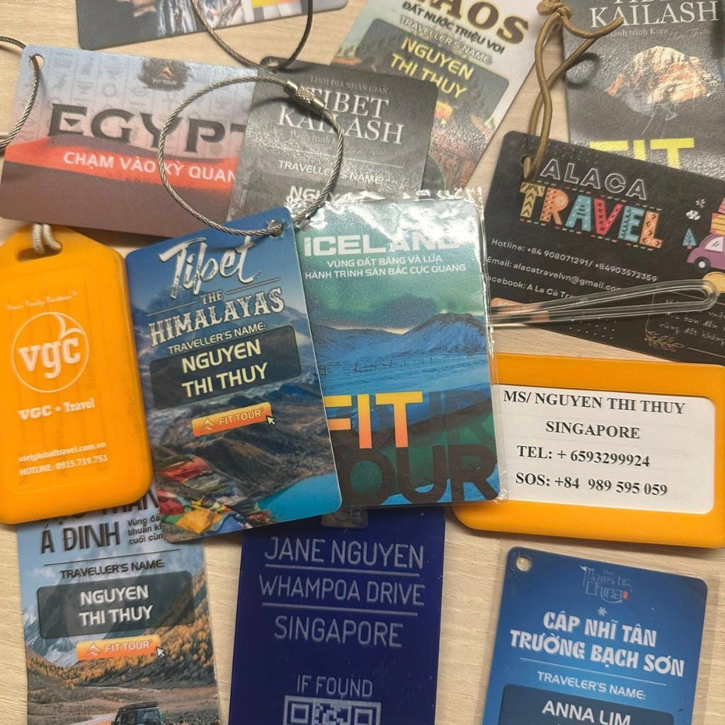Tổng hợp thẻ tên hành trình của chị Thuý tại Ladakh, Iceland, Ai Cập, Kailash cùng FIT Tour.