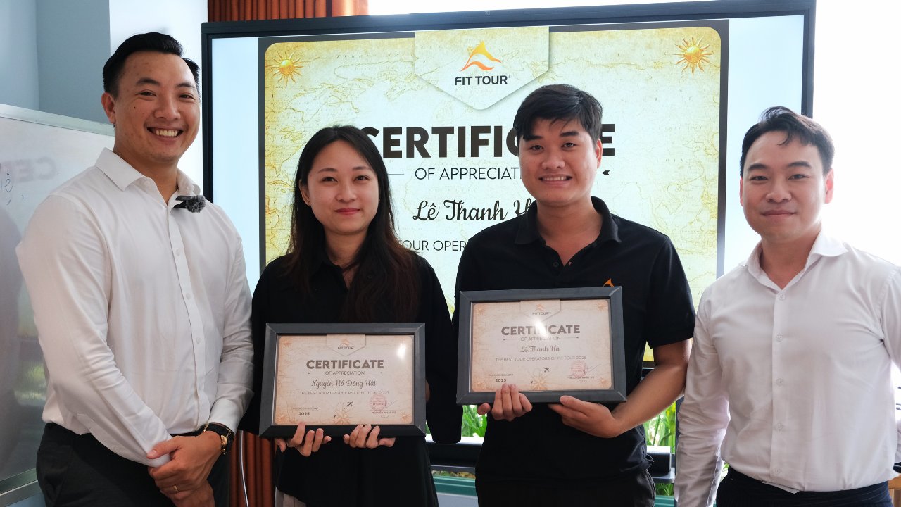 Vinh danh hai nhân sự Điều hành tour (Tour Operators) xuất sắc nhất của FIT Tour trong năm 2025.
