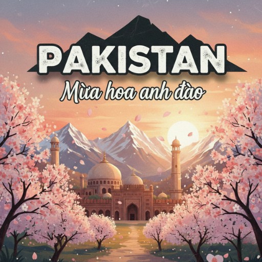 Tour Pakistan mùa hoa anh đào Standee
