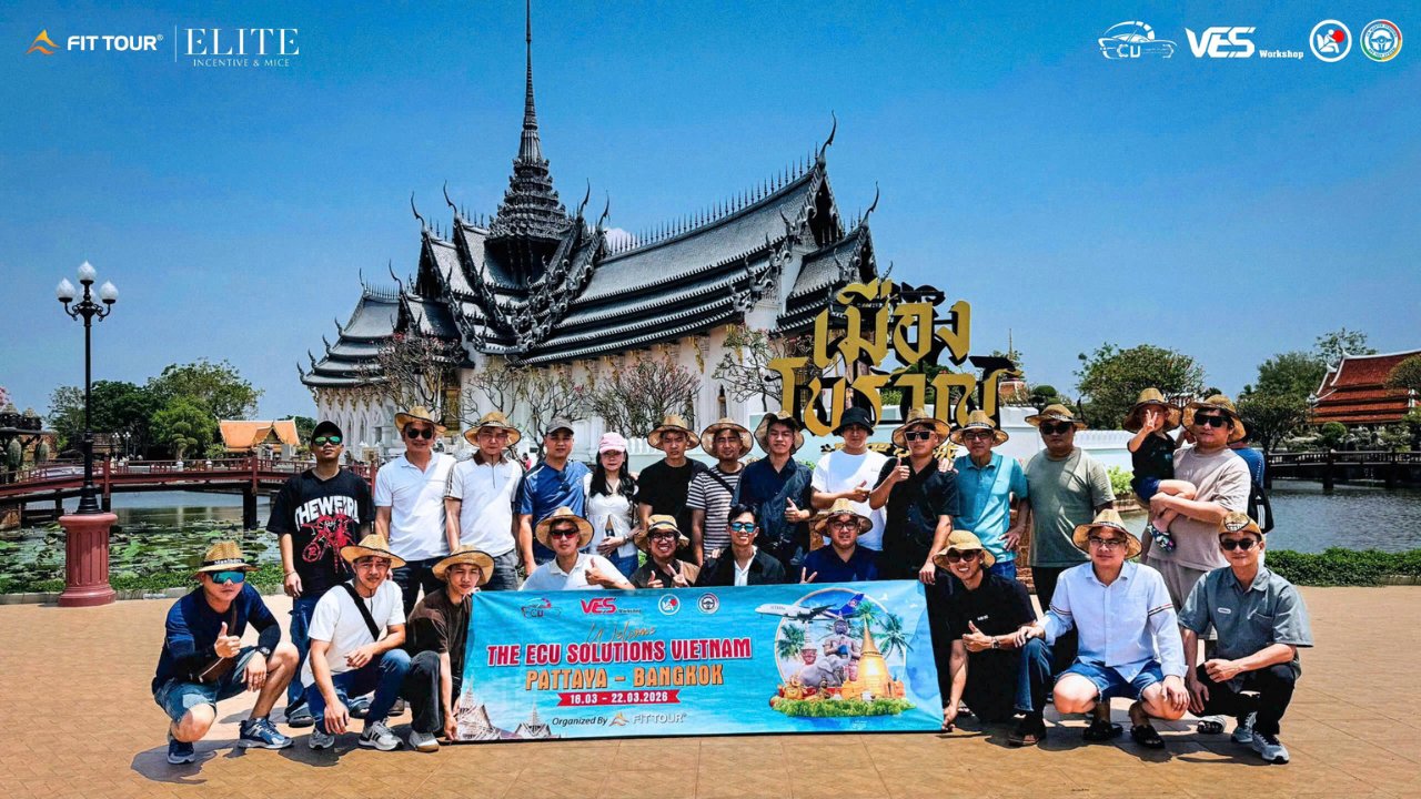 Đoàn The ECU Solutions tham quan Ancient City Muang Boran tại Bangkok trong chương trình do FIT TOUR tổ chức