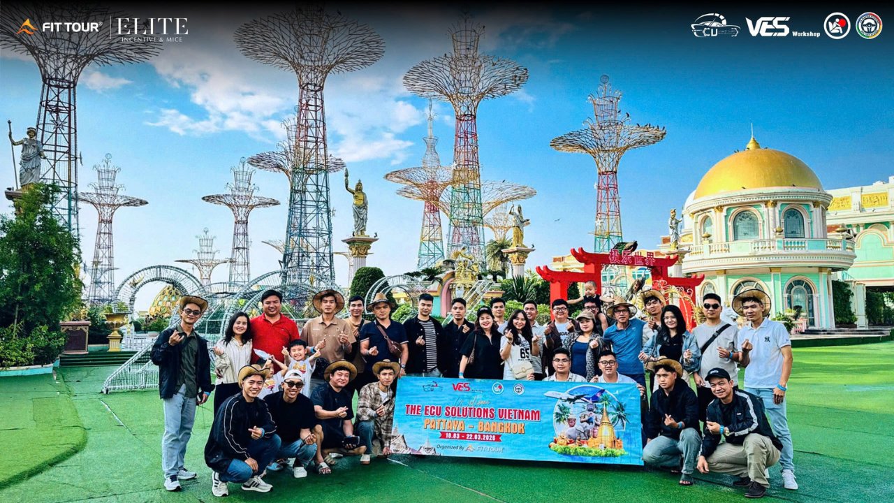 Đoàn The ECU Solutions tham quan Nong Nooch Tropical Garden Pattaya trong chương trình company trip