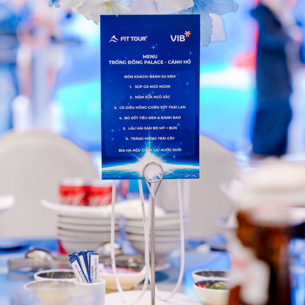 Menu tiệc Year End Party VIB tại Trống Đồng Palace trong sự kiện do FIT Tour tổ chức